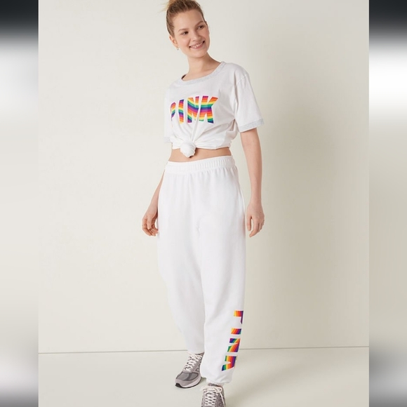 VICTORIA'S SECRET PINK PRIDE SWEATPANTS GENDER NEUTRAL - Picture 2 of 6